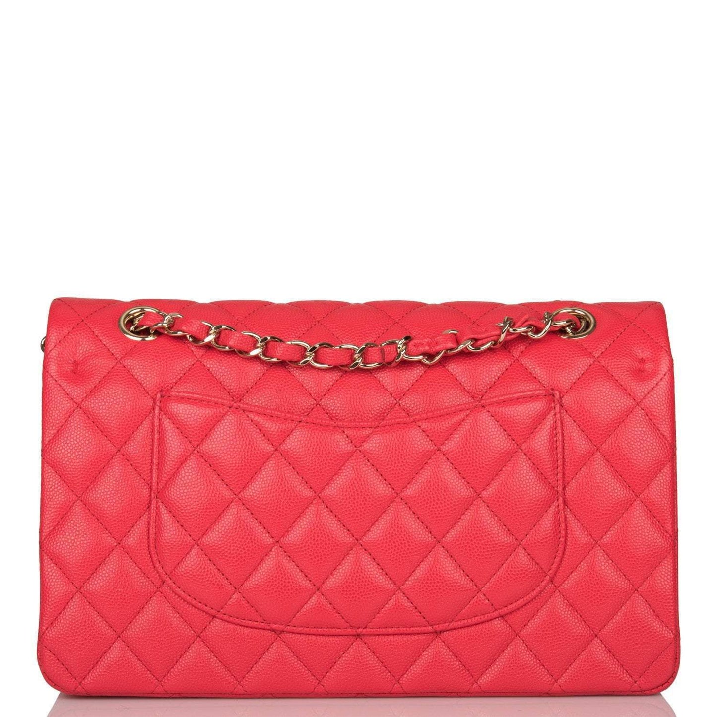 Chanel Medium Classic Double Flap Bag Pink Caviar Light Gold Hardware